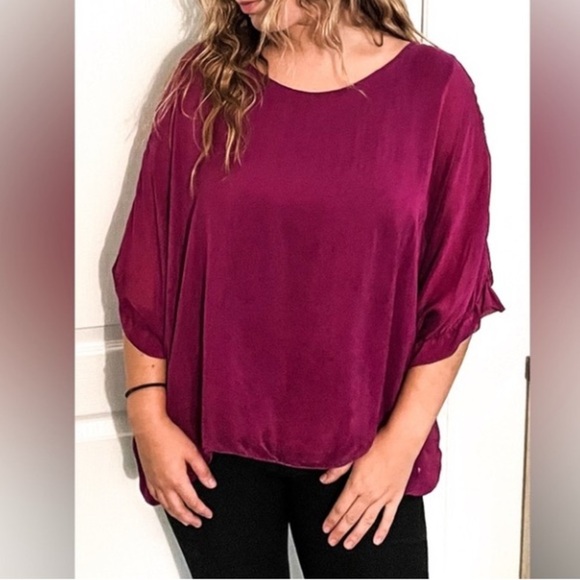 GIUSY Oversized Silk Blouse One Size - Picture 10 of 10